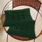 Moms Moon Dark Green Seat Cushion with Ties (18 x 18 inch) Pack of 2