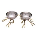 EZ Life Multicolour Brass and Stainless Steel Serving Bowl (Set of 2) Pack of 1