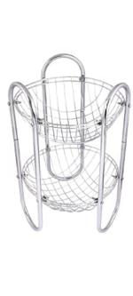 Piplac Fruits/Vegetables Kitchen Rack Steel Kitchen Basket 2 Shelf Stainless Steel Vegetable Fruit Stand MultiUtility Basket