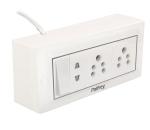 Palfrey Electric Extension Board - 5A + 5A + 1 Universal Two Pin Socket with Master Switch and Heavy Duty 15 Meter Wire