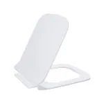 HARDSTONE Toilet Seat Cover & Rectangle Toilet Seat Cover (44 cm x 34 cm)& Soft Close Seat Cover & Square Shape Toilet Seat Cover & Glossy Finish White Colour & With Installation Kit