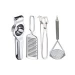 DreamBasket Stainless Steel Lemon Squeezer & Grater & Pakkad & Potato Masher for Kitchen
