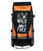 Fur Jaden BM110 Black Orange Polyester Rucksack Travel Backpack for Unisex, 55L