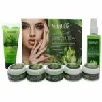 NutriGlow Ultra Rich Green Tea Facial Kit (250gm) Neem Tulsi Face wash (65ml) and Green Tea toner (100ml) For Skin Hydration, Glowing Skin, Antioxidant Face (Pack of 3)
