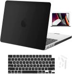 iFyx MacBook Pro 16 inch Model A2485, Release 2021 Black Front and Back Case Cover with Keyboard Skin, Screen Guard