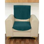Sparrow World Solid Color Premium Quilted Sofa Cover Set For 5 Seater Sofa | 3 Seater And 2 Seater Sofa Slip Covers/Velvet Sofa Panel (Teal Green, 1 Seater)