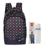 Ultima Moda Laptop Backpack With cello HOT-X CLASSIC 600 ML White INNER STEEL 600 ml Flask (COMBO OFFER)