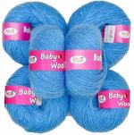 M.G Enterprise yarn, Baby wool cuatro Sea Blue Pack of 6 pc 25 gm each
