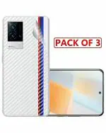 GADGETRONICS (Pack of 3) Vivo Iqoo 8 Transparent Carbon Fiber Scratch Resistant and Anti Fingerprint Back Screen Guard Sticker