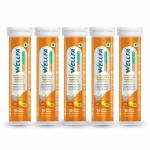 WELLFA Reload Probiotic With Electrolytes And Caffeine Instant Hydration Tablets With Vitamin C, 16 Tablets (Pack of 5)