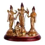 CraftVatika Yellow and Gold Brass Ram Darbar Statue 21.79 x 18.69 cm