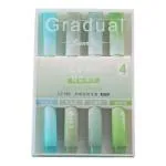 Silly Panda 4 Shades Highlighter For Study Pack for Note Taking School Office Supplies 4 Smoothing Colors Pack of 1 (Green)