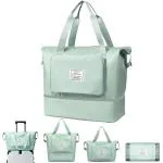 Varniraj Import & Export Large Capacity Folding Travel Bag, Foldable Travel Bag with Dry/Wet Separation, Upgrade Waterproof Carry on Bag Green