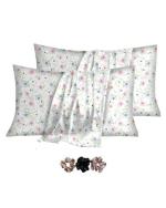 LAKULISH COLLECTION Print 01 Designed Satin Silk Pillow Cover With Envelope Closure (Set Of 2)