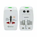 SeCro Plastic Film Universal Travel Adapter Built in Dual USB Charger Ports Electrical Plug(Style A)