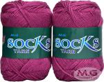 M.G Enterprise wool, Nylon Socks yarn diez Deep Magenta 200 Grams.