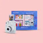 Fujifilm Instax Mini 9 Instant Camera (Smokey White) Moments Box with 20 Shots+ Accessories