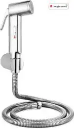 LONGJOURNEY Health Faucet Jet Spray with Flexible Hose Pipe and Wall Hook, Hand Jet Bidet Spray Head|ABS Material|Health Faucet for Bathroom|Wall Mount Installation (LGHFC1 , Chrome)