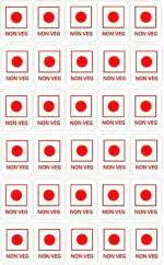 Blackdreams Red Self Adhesive Food Veg And Non-Veg Mark Stickers - 20 X 15 Mm (Pack Of 250)