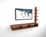 Jadis Engineered Wood Wall Mounted TV Entertainment Unit (Walnut) Ideal for Upto 55
