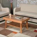 Nilkamal Centre Table 01 Cane and Glass Center Coffee Table/Tea Table/Teapoy for Home/Living Room/Office & Outdoor Pear Wood Colour