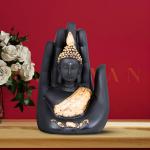 Karvaan Handcrafted Buddha Hand Statue | Lord Buddha Figurine | Buddha Idol showpiece for Home Decor, Office, Living Room,Table & Car Dashboard (7.5 Inch Length)