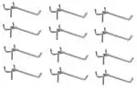Q1 Beads Chrome Alloy Steel Heavy Duty Pegboard Hook Kit - 6 inch (pack of 12)