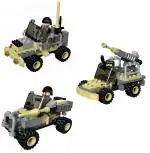 SUPER TOY 3in1 Military Jeep Vehicle Building Blocks Car DIY Army Toy for Kids
