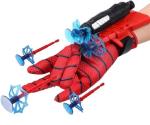 Ample WIngs Spiderman Finger Gloves with Web Shooters Toy, 3 Piece Dart Set, (Color Red)