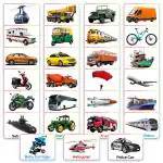 Zyozique Transportation Flash Cards for Kids, Memory Matching & Learning Flashcards For Kids (Set of 27)