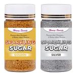 Honey Sweets Sparkling Sugar Gold and Silver Granule Creates Sequin Effect 250 g