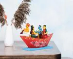 Adilakshmi Toys Kondapalli Handicraft Wooden Rama Boat (Multicolor)