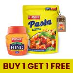 PUSHP BRAND Asafoetida Hing Jar (50g) + Pasta Masala| Super Strong Asafoetida Powder