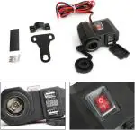 Acube Mart Motorcycle Bike 3 In 1 With Dual Usb Fast Charger Power Adapter Socket With Volt Meter 2 A Bike Mobile Charger For Universal Bike