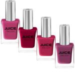 JUICE ONE COAT NAIL PAINT COMBO MINERAL RED - 07, PINK PEACH - 42, PRETTY PEACH - 44, RED CURRENT - 49 LONG LASTING 11ML EACH PACK OF 4