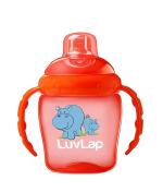 Luvlap Orange Hippo Antispill Sippy Cup With Silicone Spout 225 ml (6 M Plus)