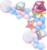 Grand Shop Multicolor Aluminium, Rubber Octopus, Sea Shell, Star Foil Balloons, Transparent Bubble Balloon, Latex Balloons, Balloon Arch Strip, Glue Dot Tape