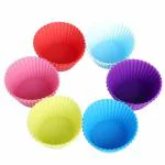 Kunya 6 Pcs Reusable Silicone Muffin Moulds / Cup Cake Mould | Reusable & Nonstick, Multicolor