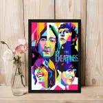 INTEXTURE GALLERY 99 Modern ArtThe Beatles Texture Paper Framed Art Print 19.25 Inches X 13.25 Inches,Perfect for Home Decor, For Living Room, Bed room, Office, Hotel,wall decoration