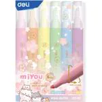 Deli EU12-6C Highlighter, Marker Pen, 6 Assorted Highlighter, Pack of 2