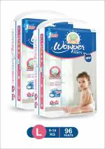 Wowper Fresh Pant Style Diaper New Large (L) 48 Diapers | Pack of 2 |Total 96 Count (9-14 kg)