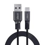 elven flex Unbreakable 65W / 5A Fast Charging 1.5m Rugged Braided Type C Cable for Smartphones, Tablets, Laptops & other Type C devices, PD Technology, 5Gbps Data Sync, Quick Charge 5.0 (Black)