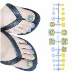 Coslifestore Press On Nails For Toes Pack of 24 Reusable Gel Toe Nail Extensions With Full Application Kit Consisting of Buffer, Manicure Tool, 24 Jelly Tabs Diy Nail Art Kit (Toe Nail Extension 1)