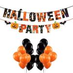 Festiko Halloween Theme Party Decoration Combo ( 51 Pcs), Halloween Themes Party Favors For Party Decoration (Banner, Balloons)