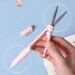 ZZ LAZYCOTTAGE 2 in 1 Multifunction Knife Paper Cutter, Paper Cutting Scissors DIY Ceramic Blade Pen,Mini Folding Scissor Pen Cutter,Utility Knife for School Supplies