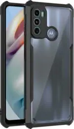XOVO Back Cover for Motorola Moto G40 Fusion, Motorola Moto G60, Moto G40 Fusion, Moto G60 (Transparent, Dual Protection, Pack of 1)