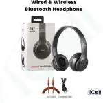 ICALL Wired & Wireless Super Extra Bass Bluetooth Headset  (Black, On the Ear)