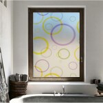 JAAMSO ROYALS Circle Design Peel and Stick Self Adhesive 3D Vinyl Window Film for Home Décor (500 x 45 CM)