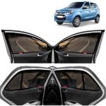 Kingsway Car Magnetic Sun Shades Curtains for Maruti Suzuki Alto 800, Model Year : 2012 Onwards, Zips in Front Window with Rear Windshield, Color : Black, Cotton Mesh, Complete Set of 5 Piece