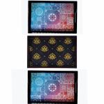 ANGIRA HANDICRAFTS Handmade Wooden Tray with Handprinted Designs Serving Trays Set of 3 Tray
